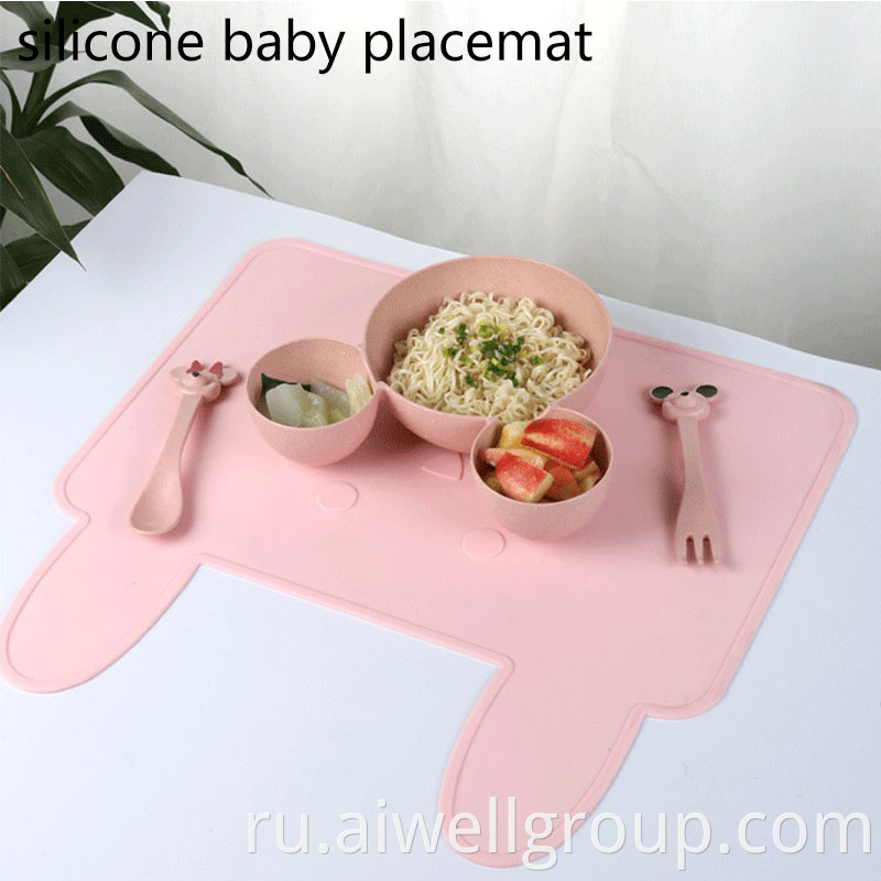 Cartoon Cute Rabbit Baby Silicone Meal Placemat